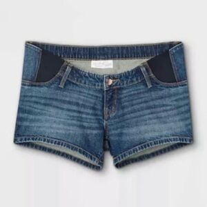 Isabel Maternity Shorts Size 10 Blue Jean Denim Side Panel NWT